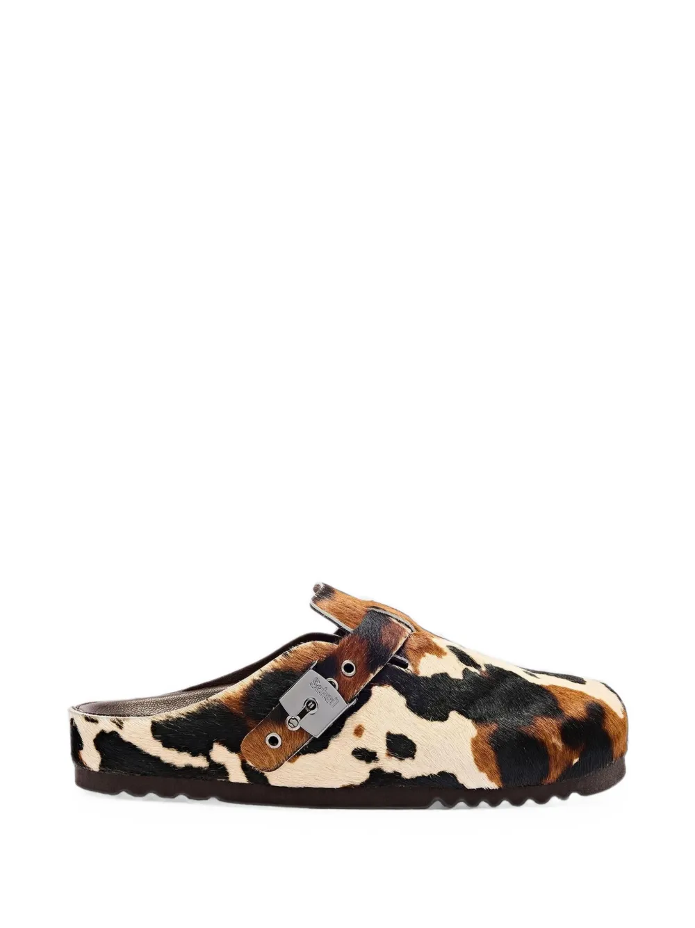 Scholl Grace cow-print flat mules - Tons neutres