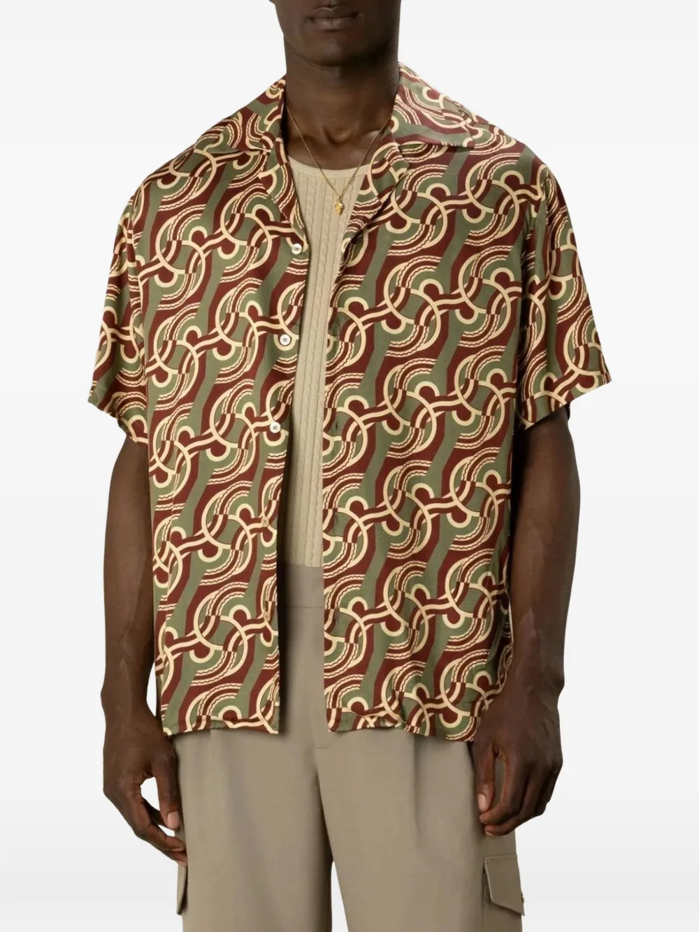 Drôle De Monsieur chain-link monogram-print shirt