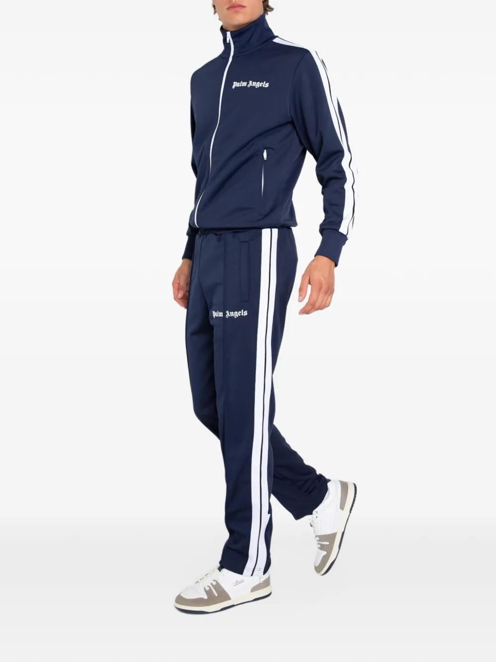 Palm Angels logo-print side-stripe track pants Blauw