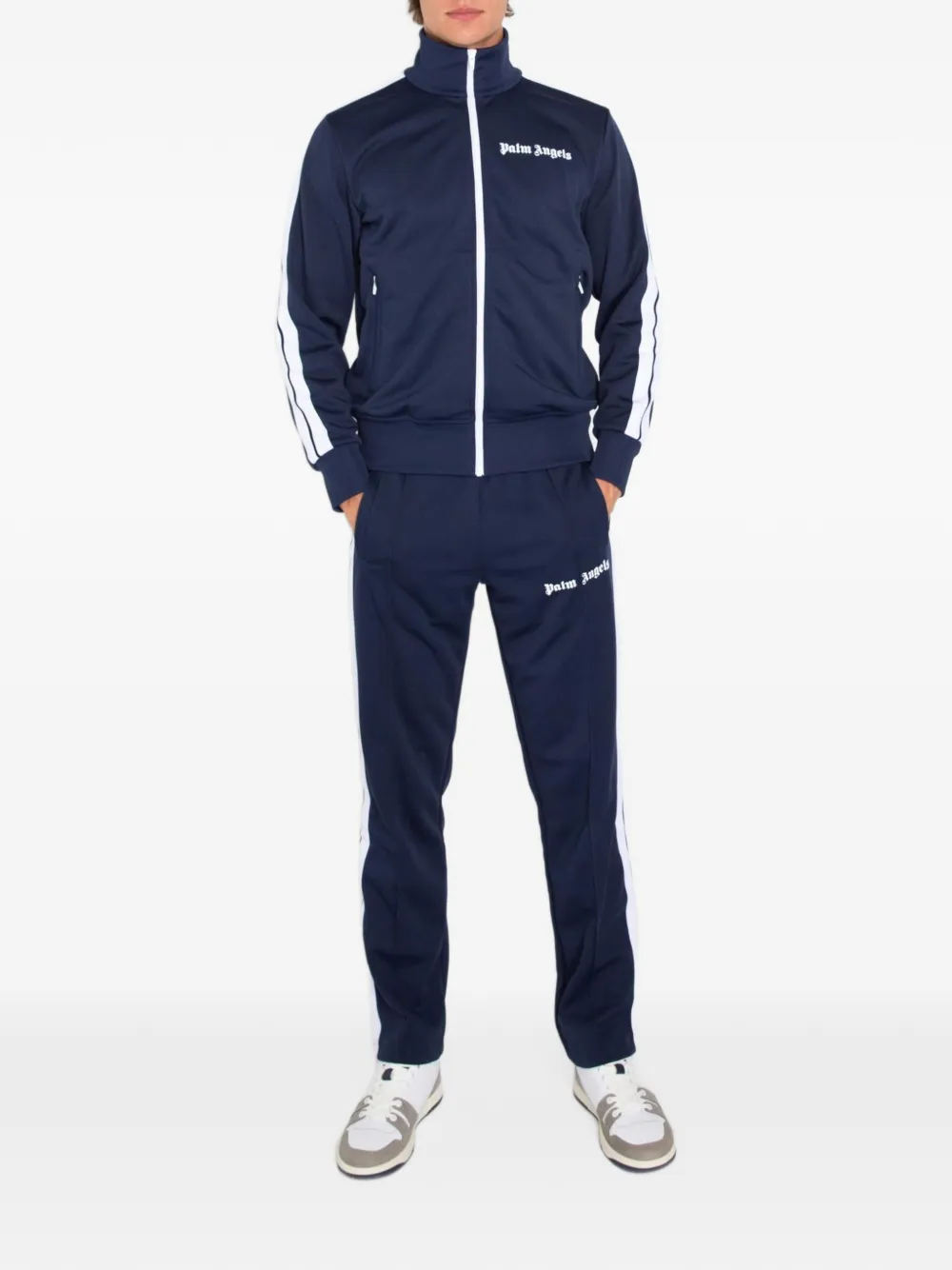 Palm Angels logo-print side-stripe track pants Blauw