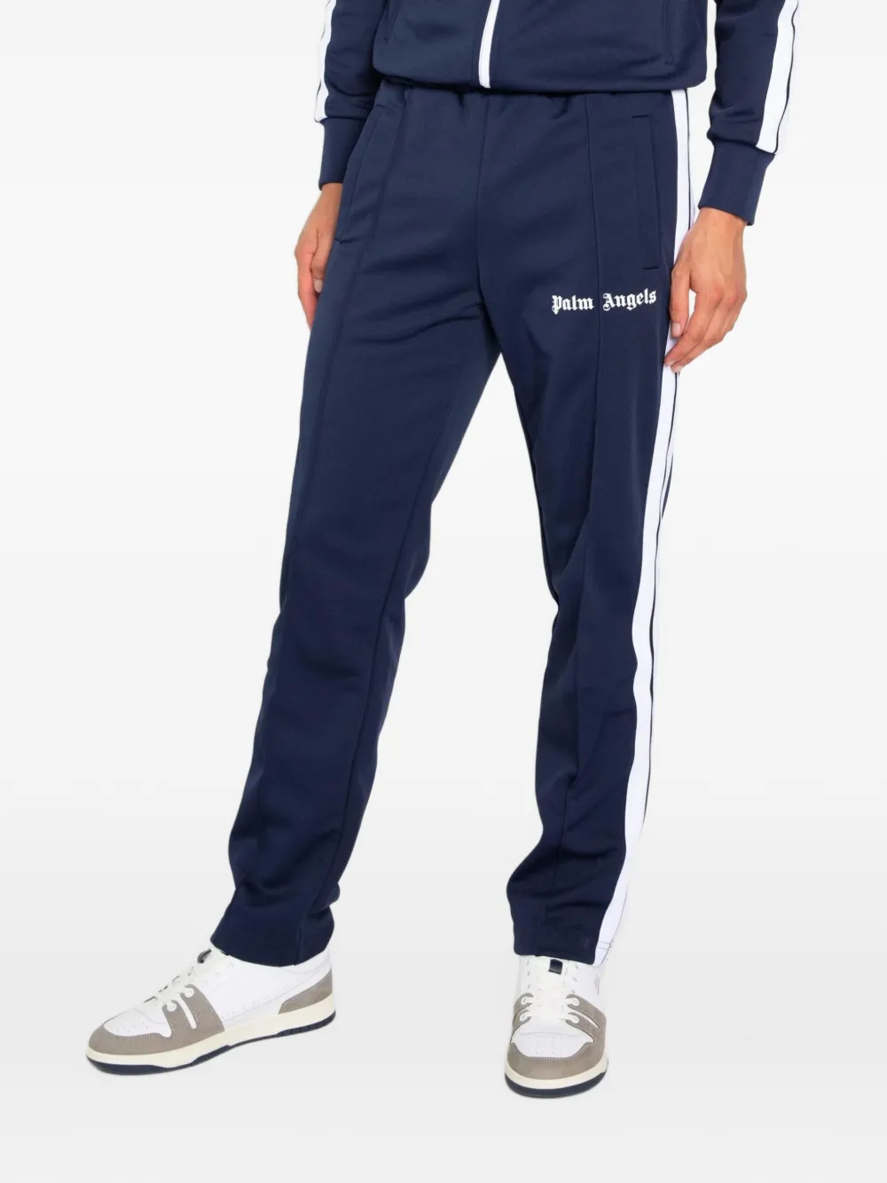 Palm Angels logo-print side-stripe track pants Blauw