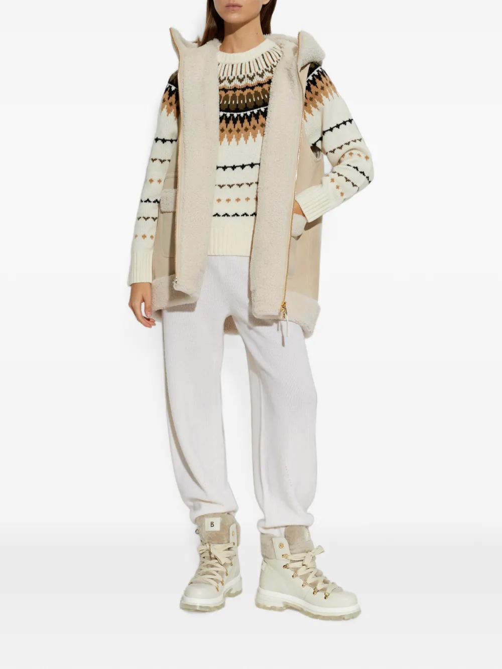 BOGNER Ina Fair Isle-trui Beige