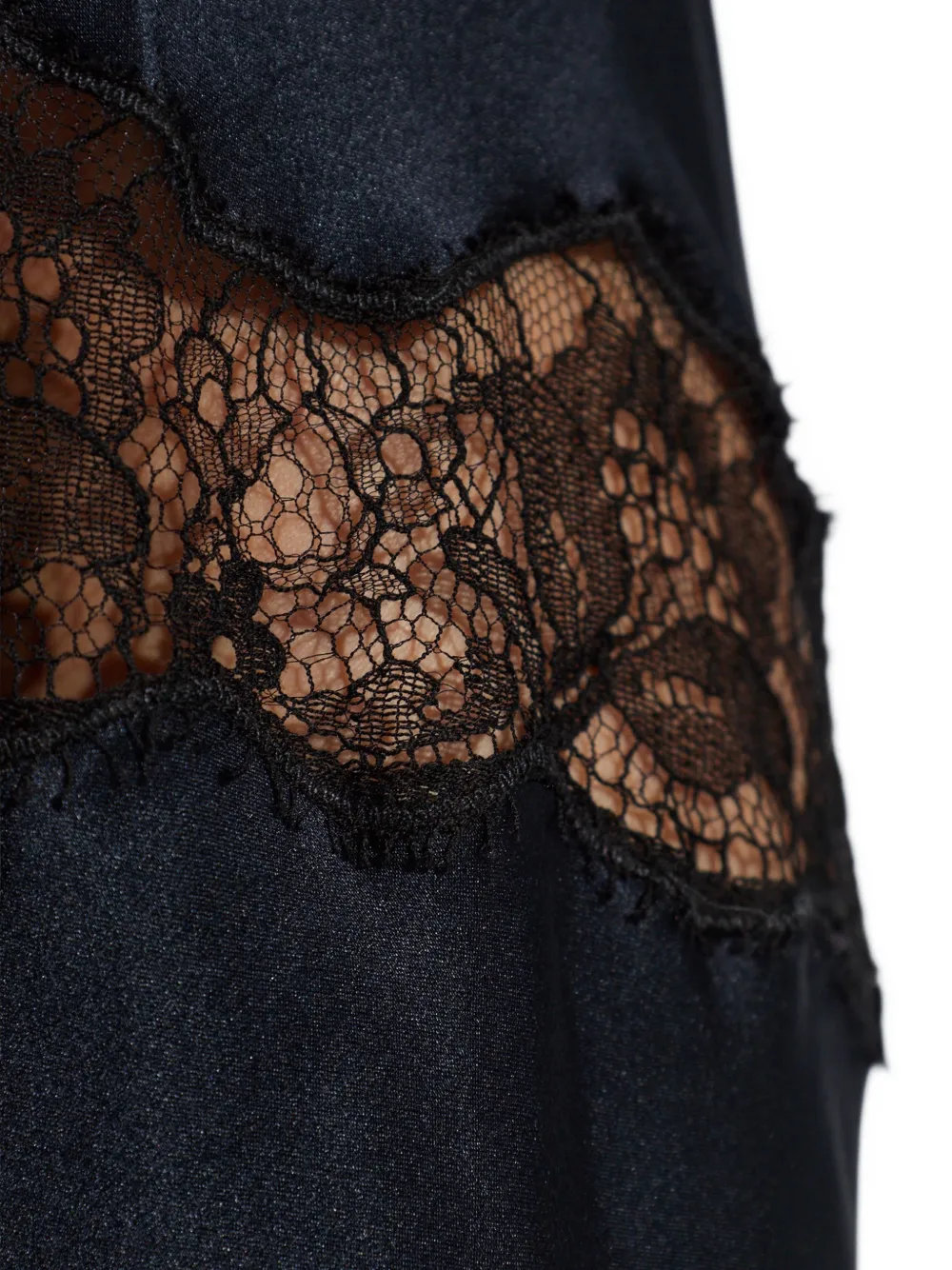 ISABEL MARANT Alexandra rok van zijdesatijn met kanten detail Blauw
