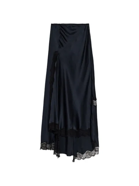 ISABEL MARANT Alexandra silk satin skirt with lace detail