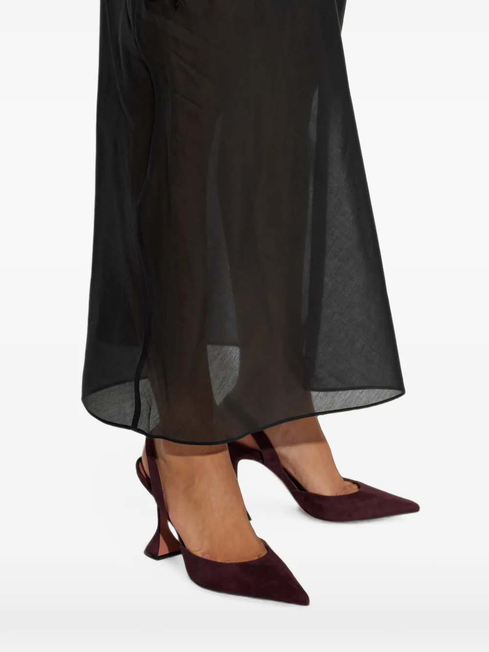 Amina Muaddi Holli suede slingback pumps Rood
