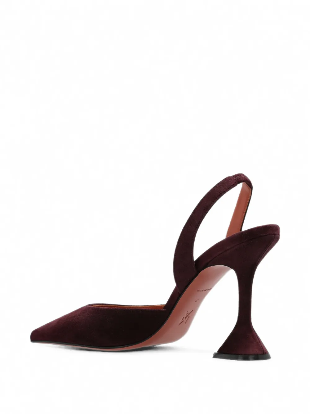 Amina Muaddi Holli suede slingback pumps Rood