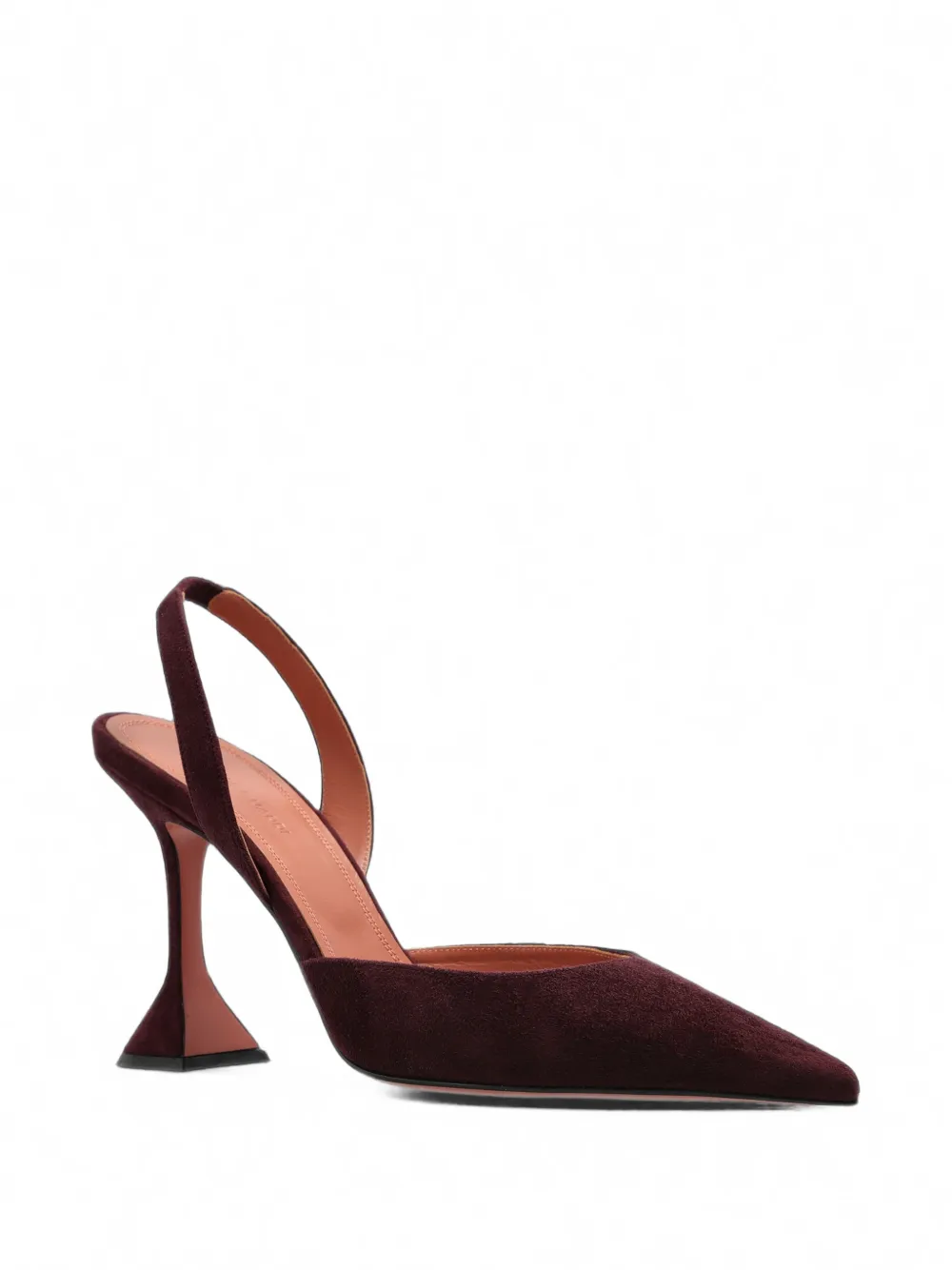 Amina Muaddi Holli suede slingback pumps Rood