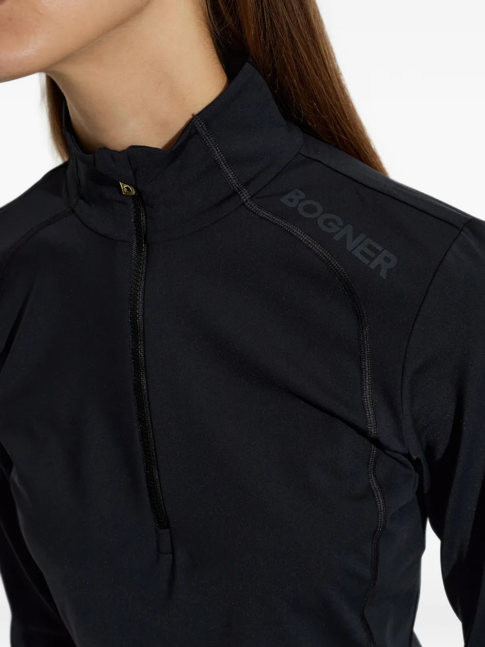BOGNER Medita top met kwart-rits en lange mouwen Zwart