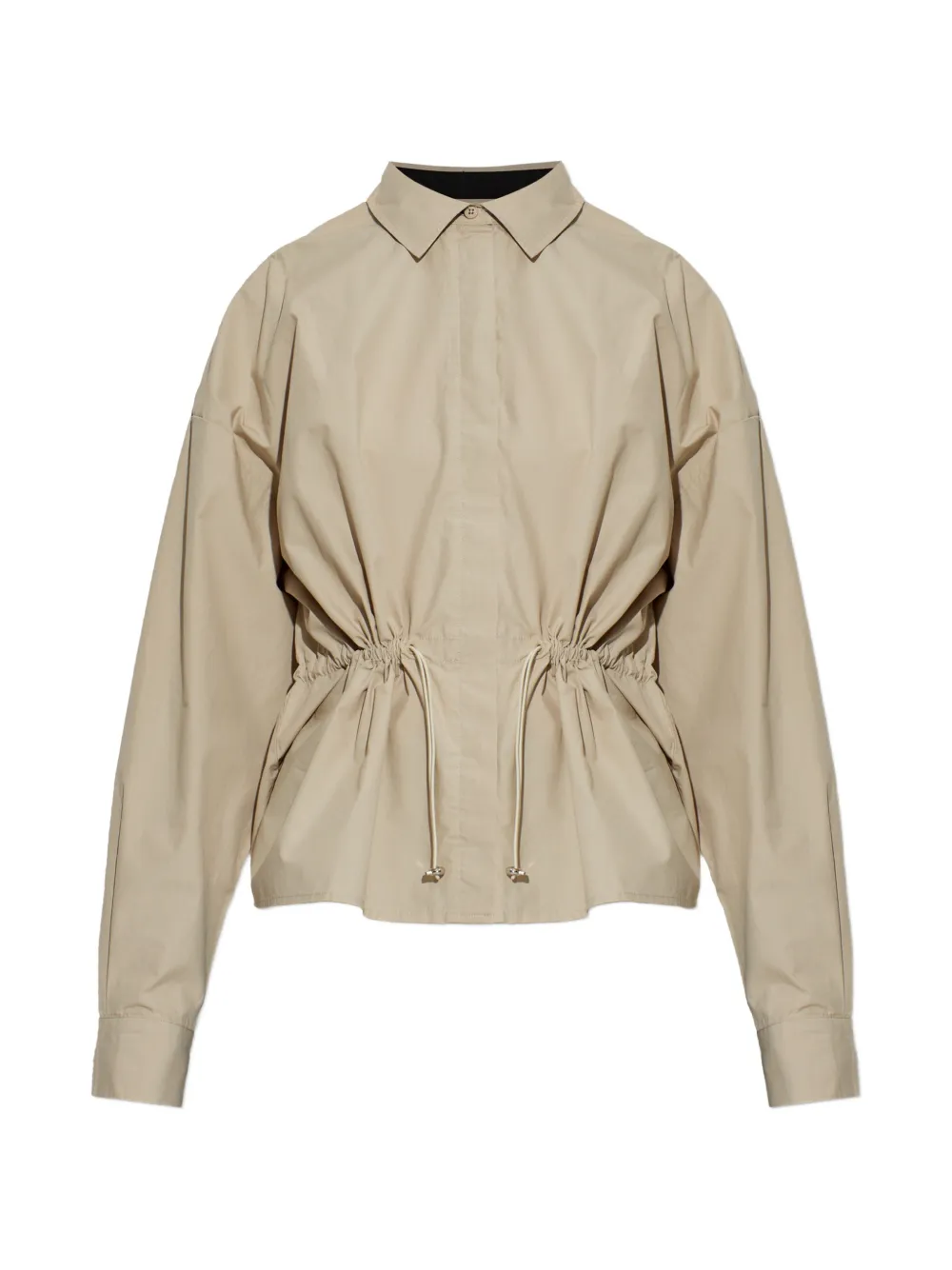 Rethinkit Studios Drawstring Cotton Shirt In Neutral