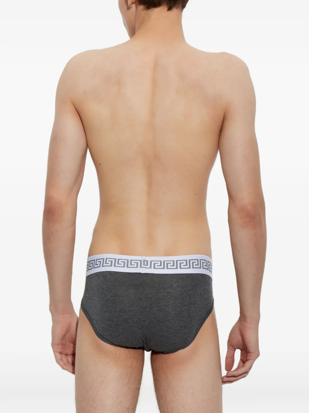Versace Medusa slip met Greca-tailleband Grijs