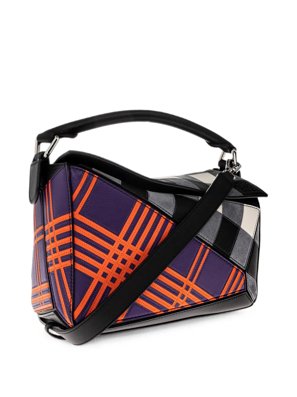LOEWE x Cosima von Bonin small Puzzle leather tote bag Zwart