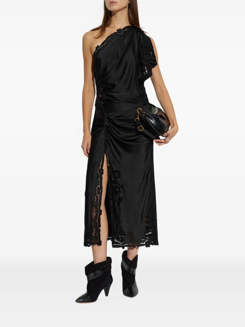 ISABEL MARANT Eadile midi-jurk Zwart