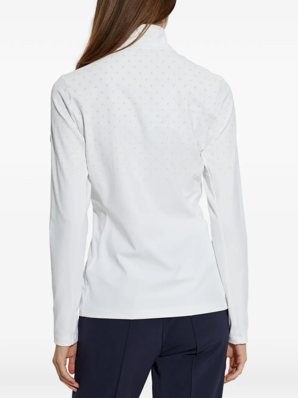 BOGNER Davina top met lange mouwen halve rits en ster-print Wit