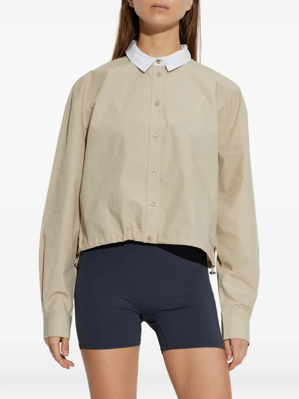 Rethinkit Studios Logo-patch Drawstring Shirt In Neutral