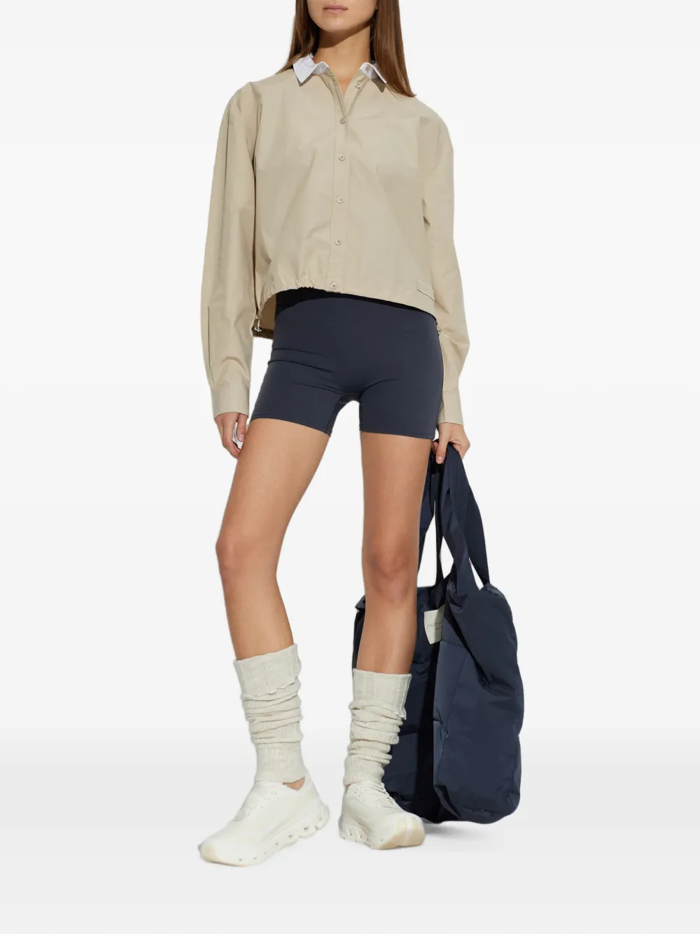 Rethinkit Studios Logo-patch Drawstring Shirt In Neutral