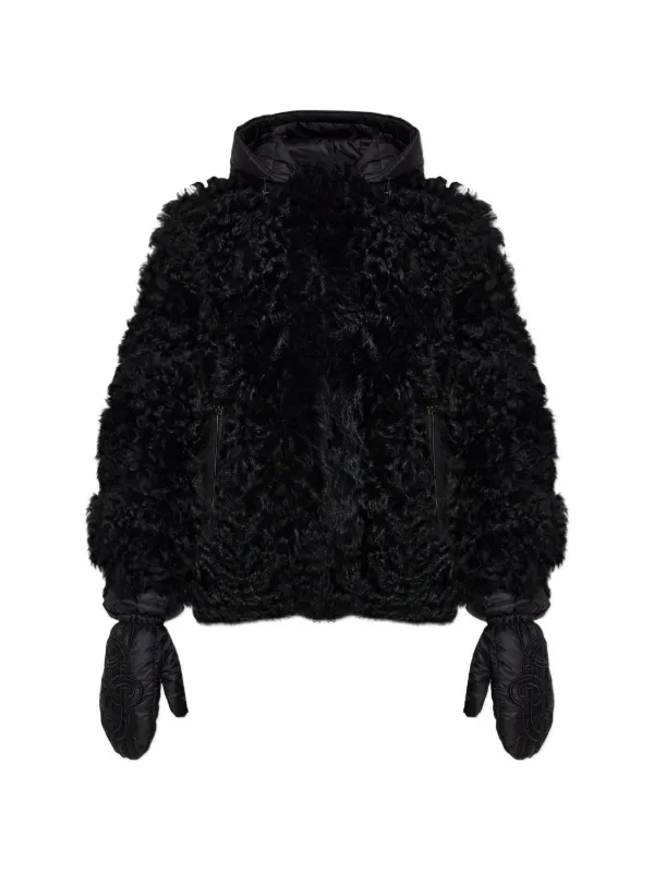Bogner Liz Shearling Hooded Jacket in Black