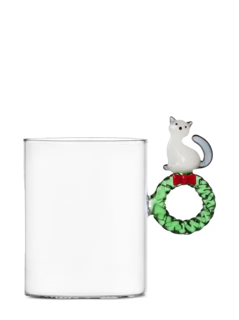 Ichendorf Milano set de tazas con asa de corona y motivo de gato (set de 2)