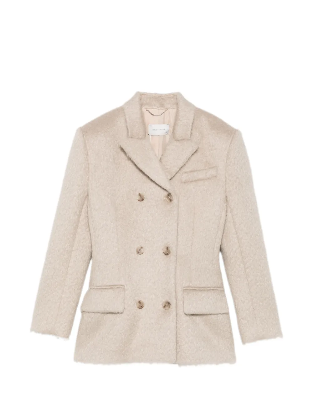 Magda Butrym double-breasted padded-shoulder jacket - Toni neutri