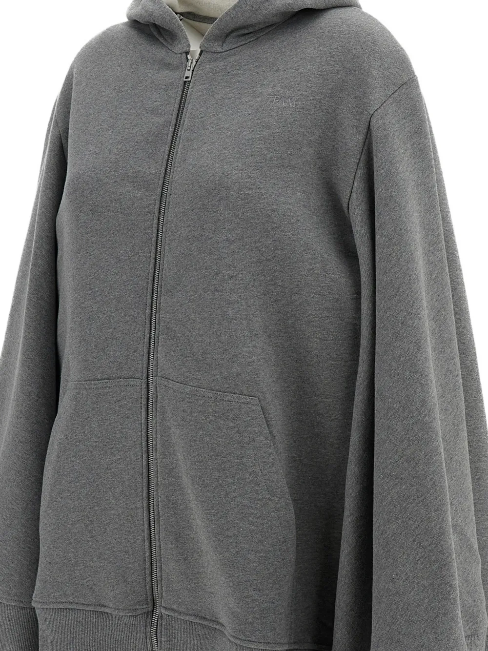 7 For All Mankind zip-up cotton hoodie Grijs
