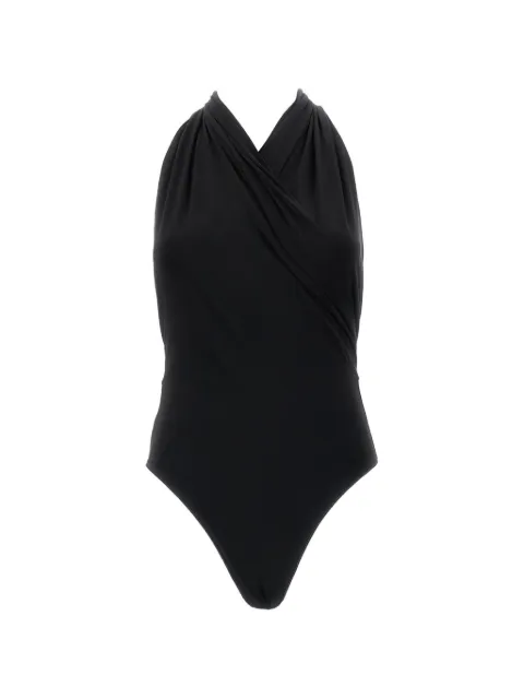 THE ANDAMANE Vina draped halterneck bodysuit