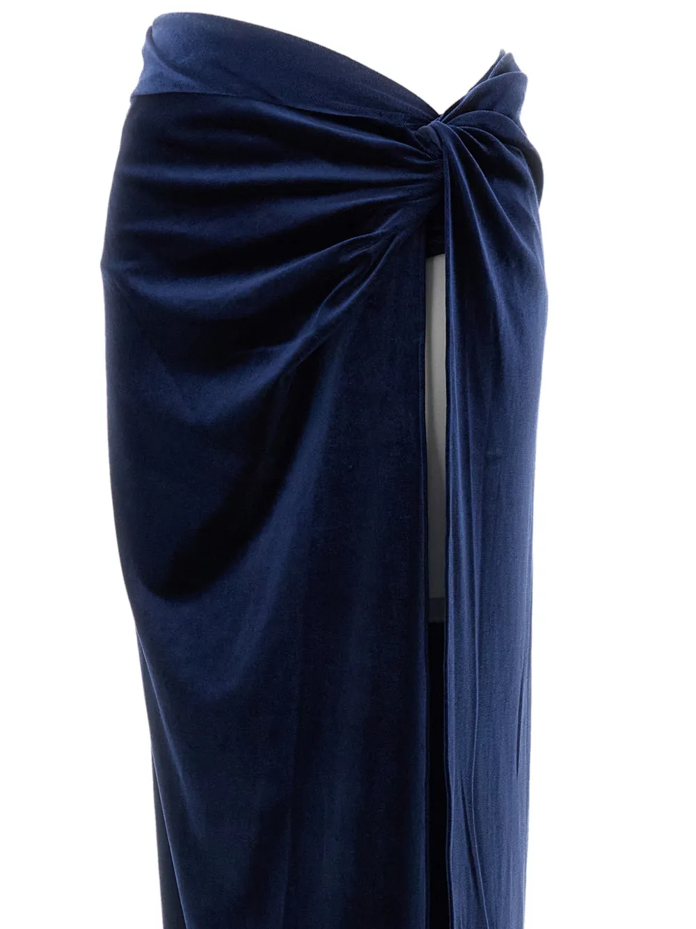 THE ANDAMANE Zohra midi-rok met gedraaid detail en split Blauw
