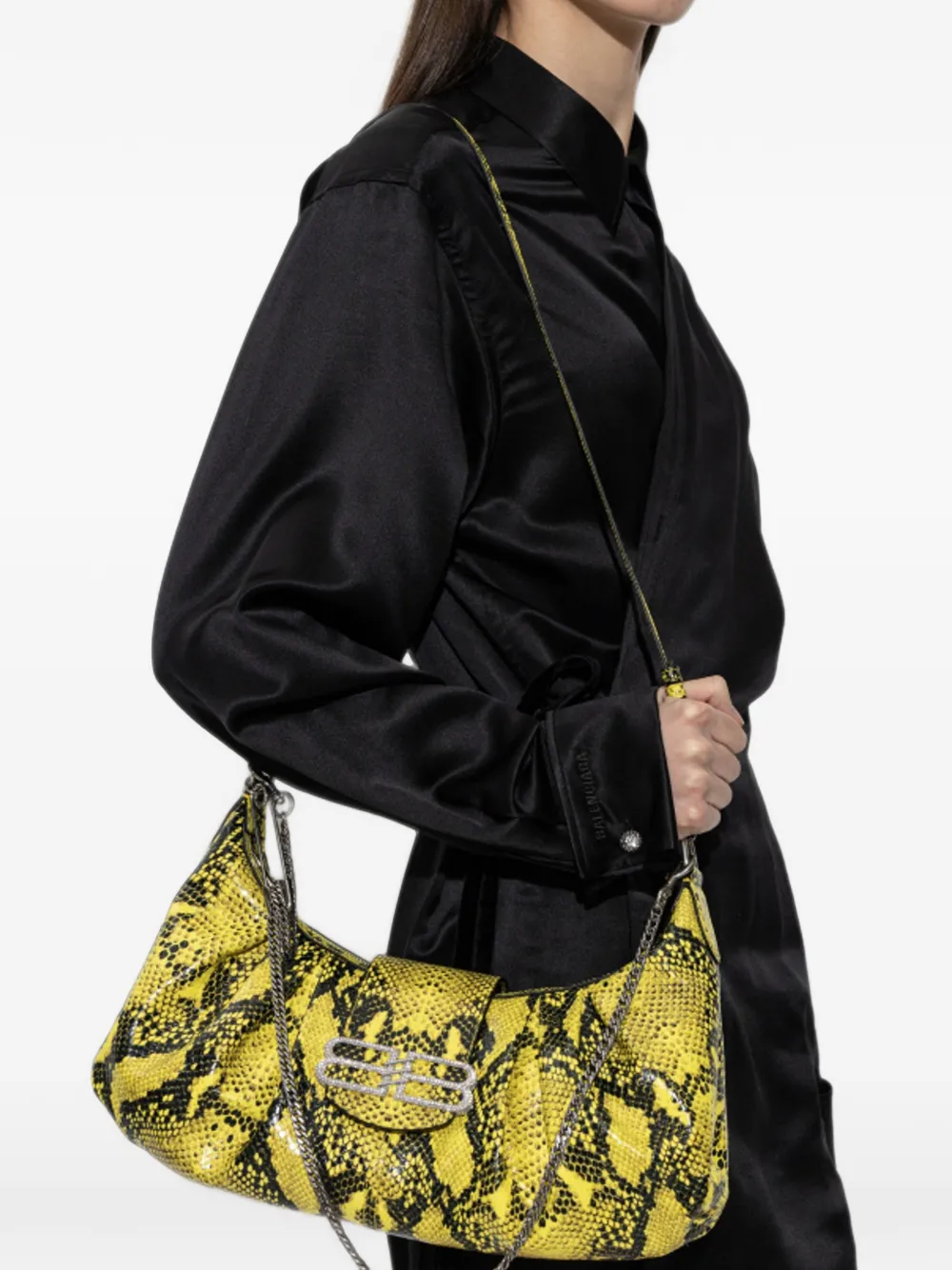 Balenciaga Pamela schoudertas met logoplakkaat Geel