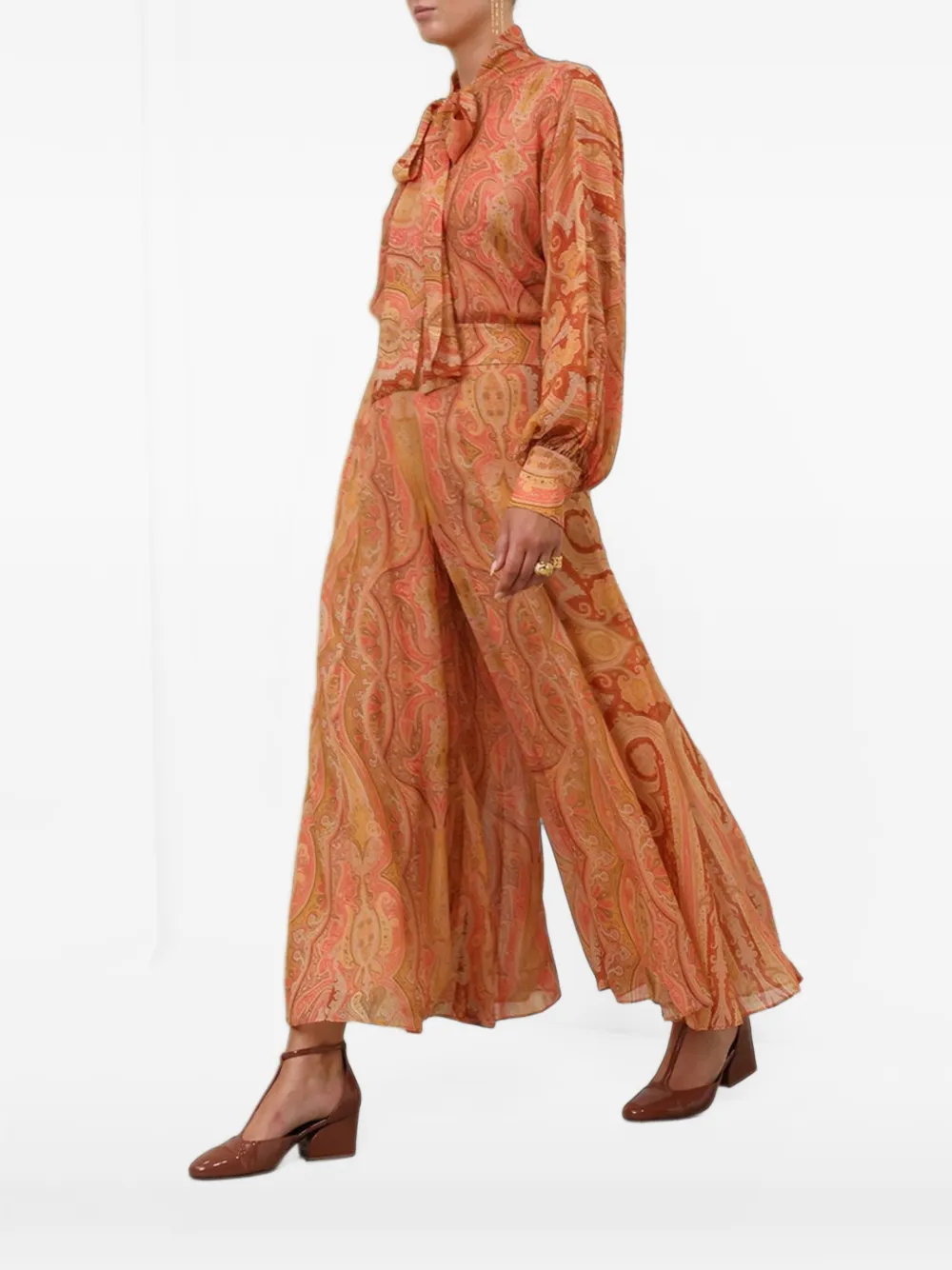 ZIMMERMANN Tranquility paisley-print shirt Oranje