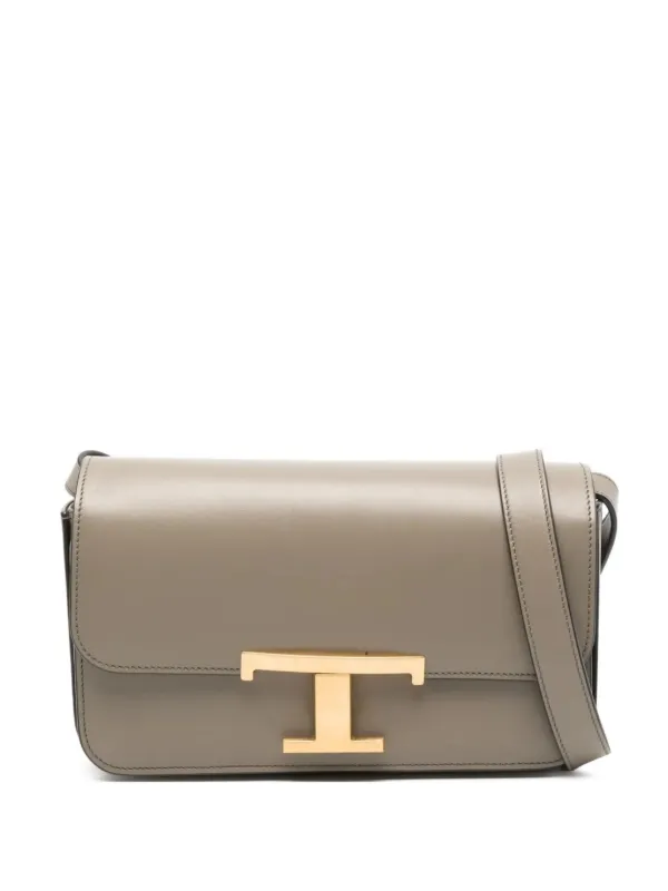 Tod's T Timeless Leather Shoulder Bag in Green