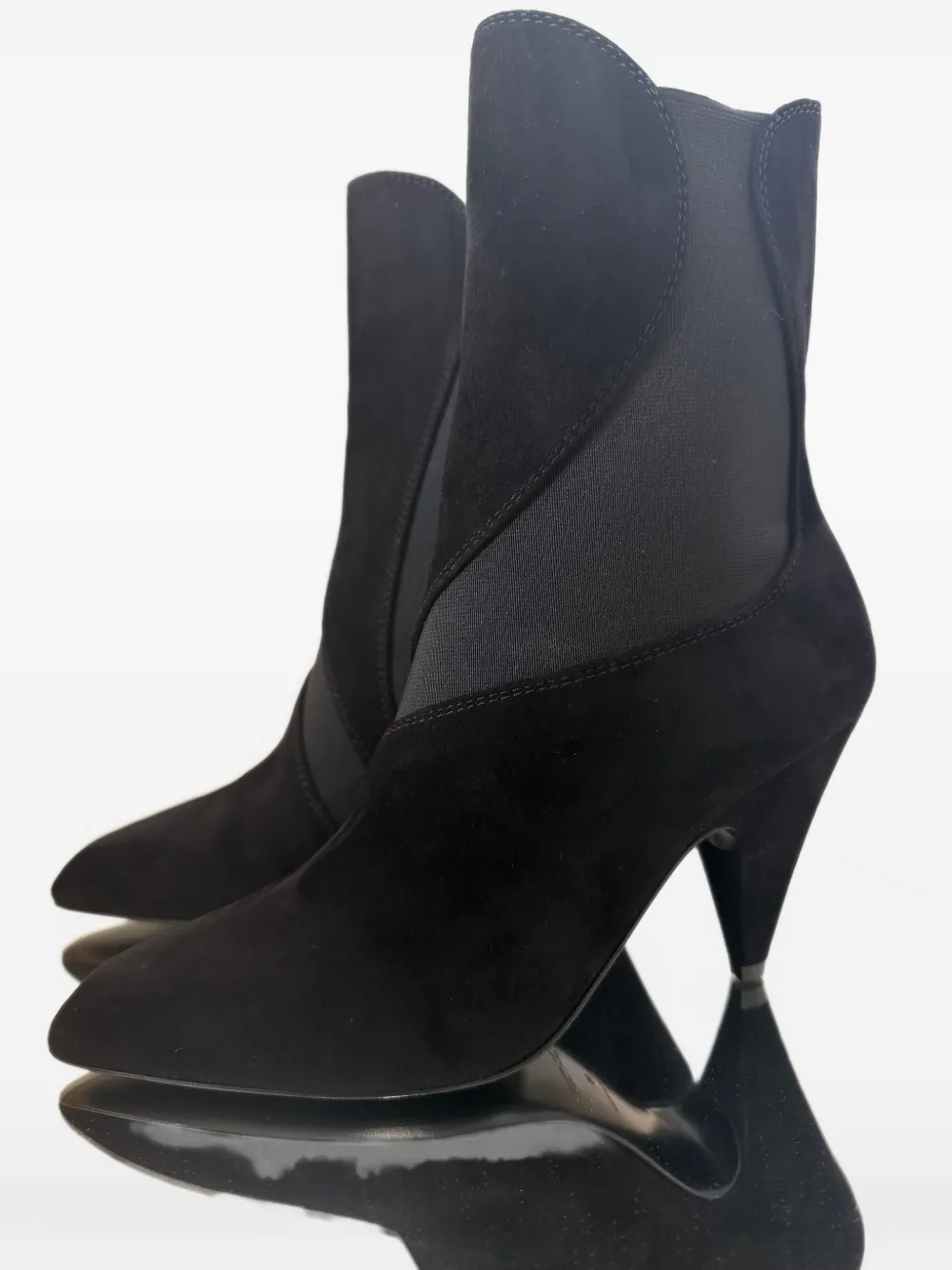 Sergio Rossi tensile panelled suede ankle boots Zwart