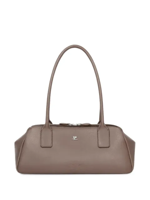 Courrèges tote Strip de piel con placa del logo