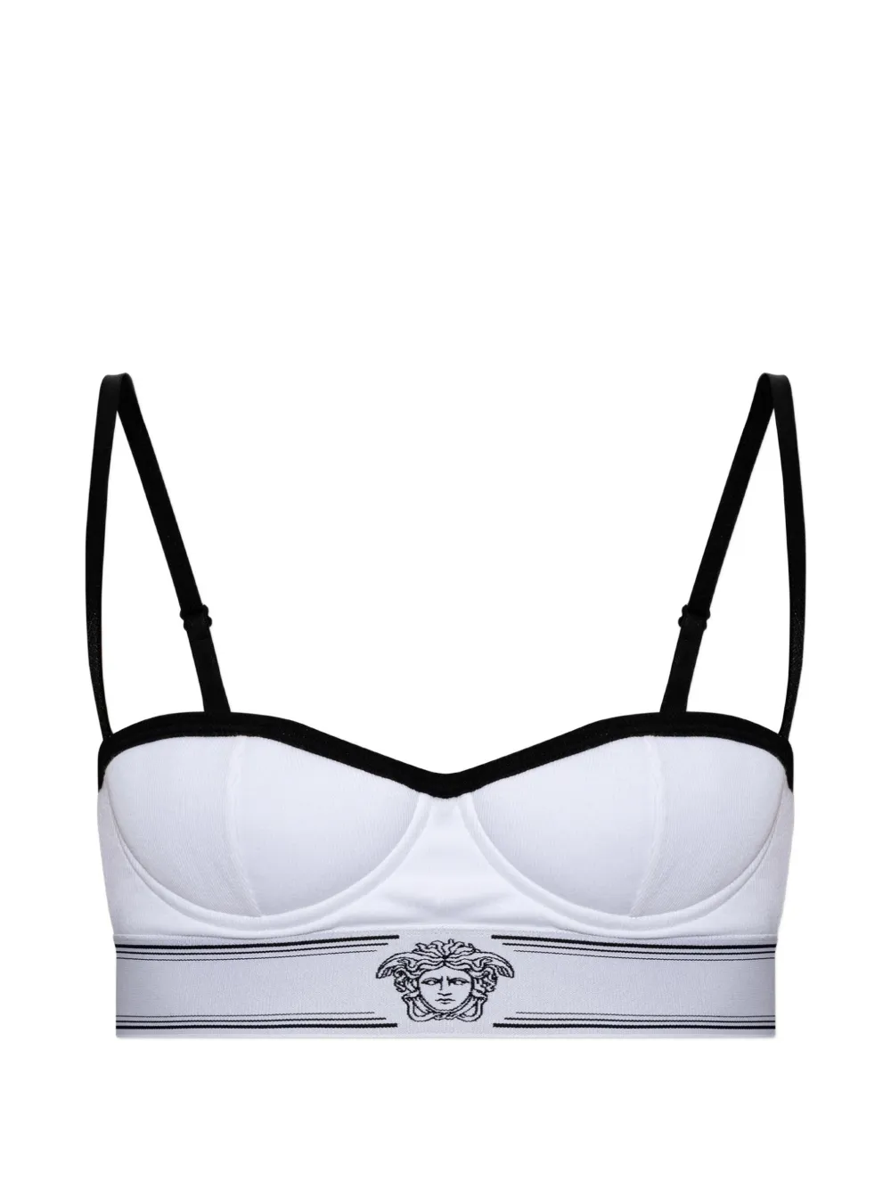 Versace logo-print bra - Bianco
