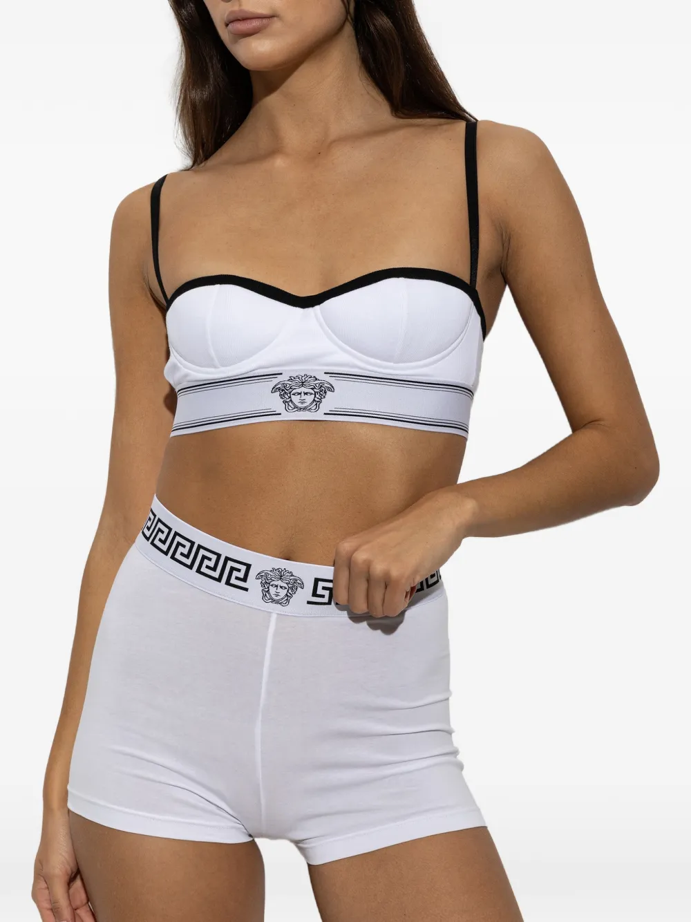 Versace logo-print bra Wit