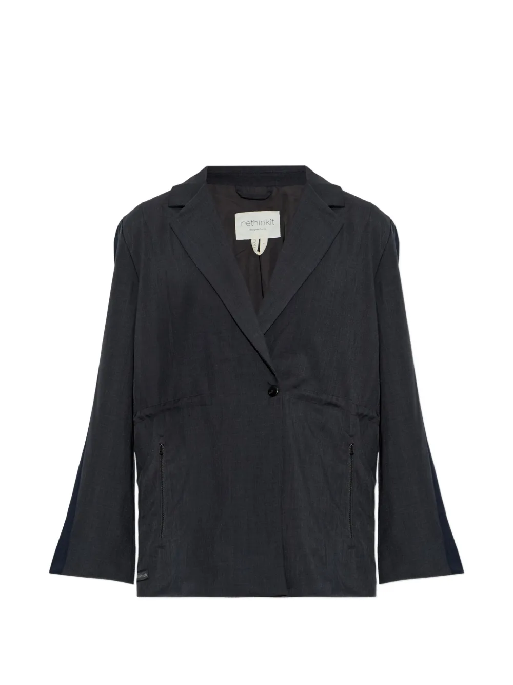 Rethinkit Studios Open-lapel Blazer In Gray
