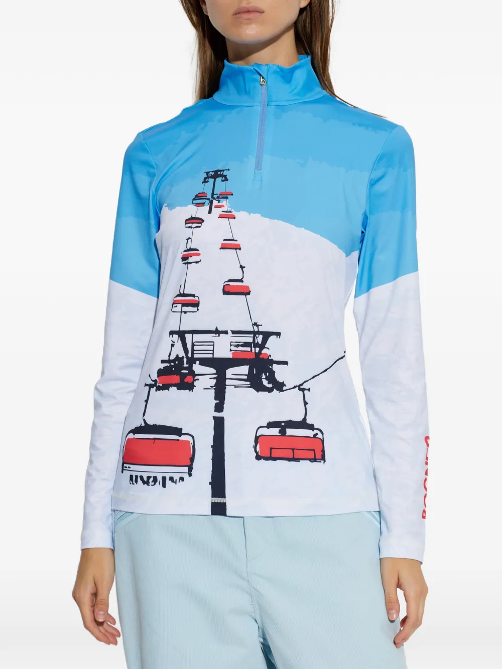 BOGNER Beline top met lange mouwen en grafische print Wit