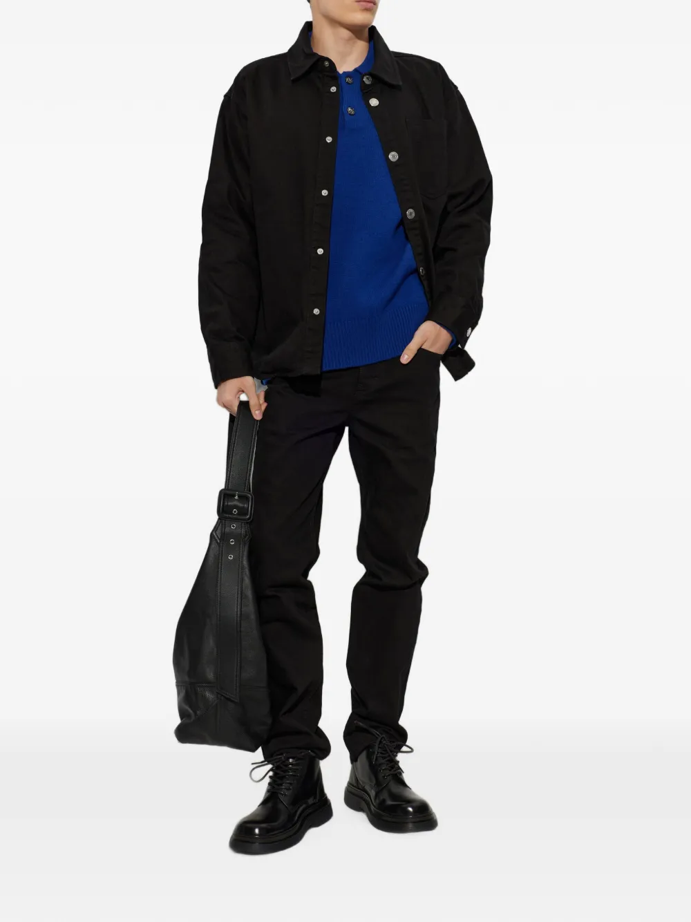 AMI Paris Denim shirt Zwart