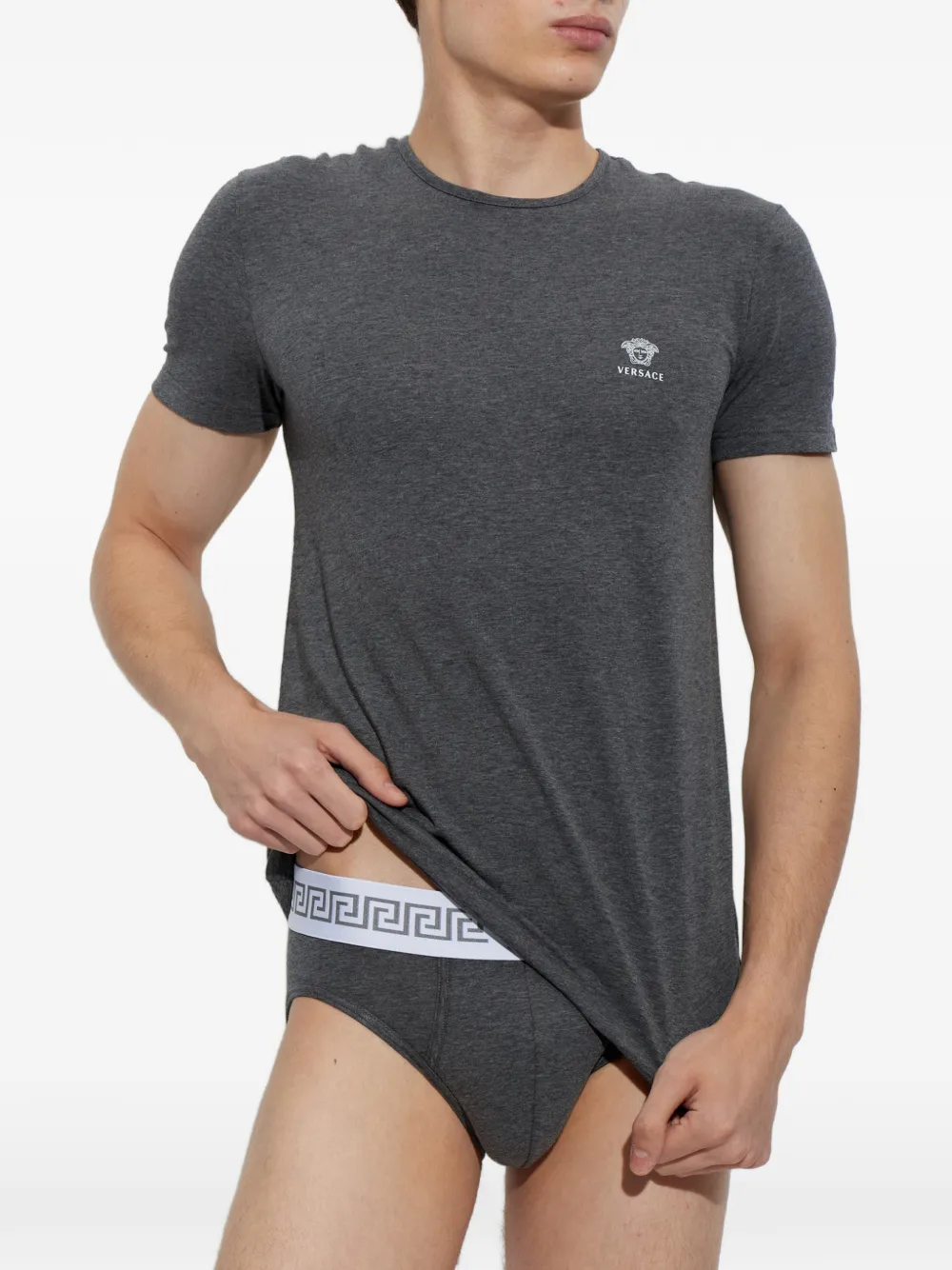 Versace T-shirt met Medusa-logo Grijs