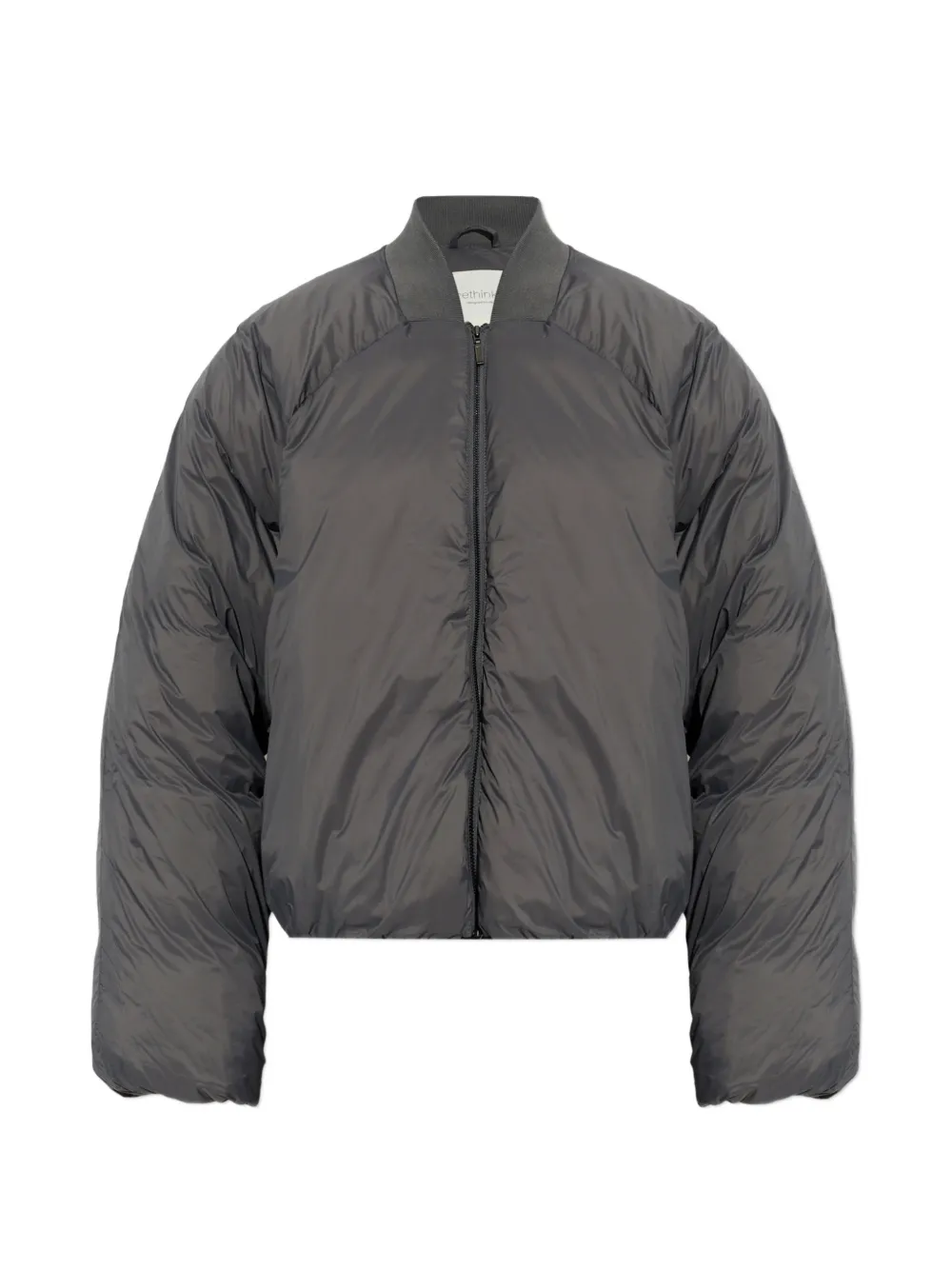 Rethinkit Studios Insulated Logo-print Bomber Jacket In Gray