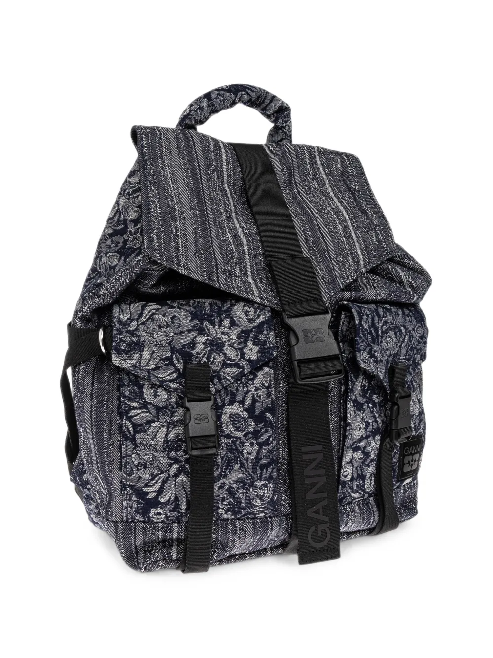 GANNI Rugzak met bloemen-patroon Blauw