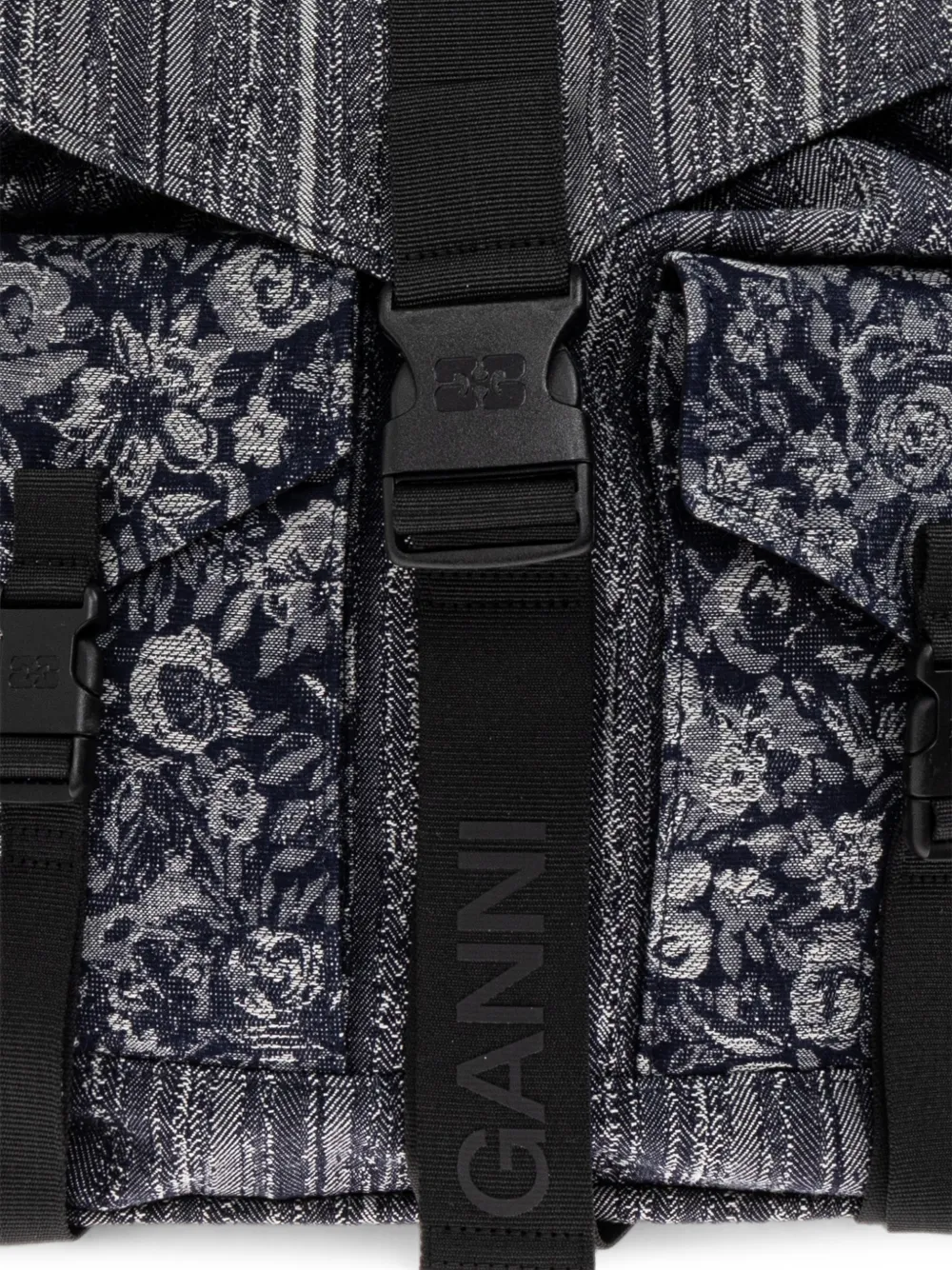 GANNI Rugzak met bloemen-patroon Blauw