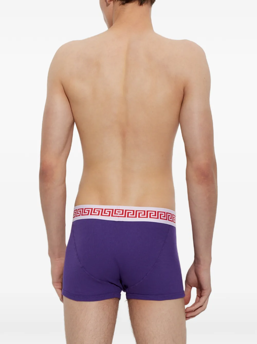 Versace Geribbelde katoenen-jersey boxershorts Paars