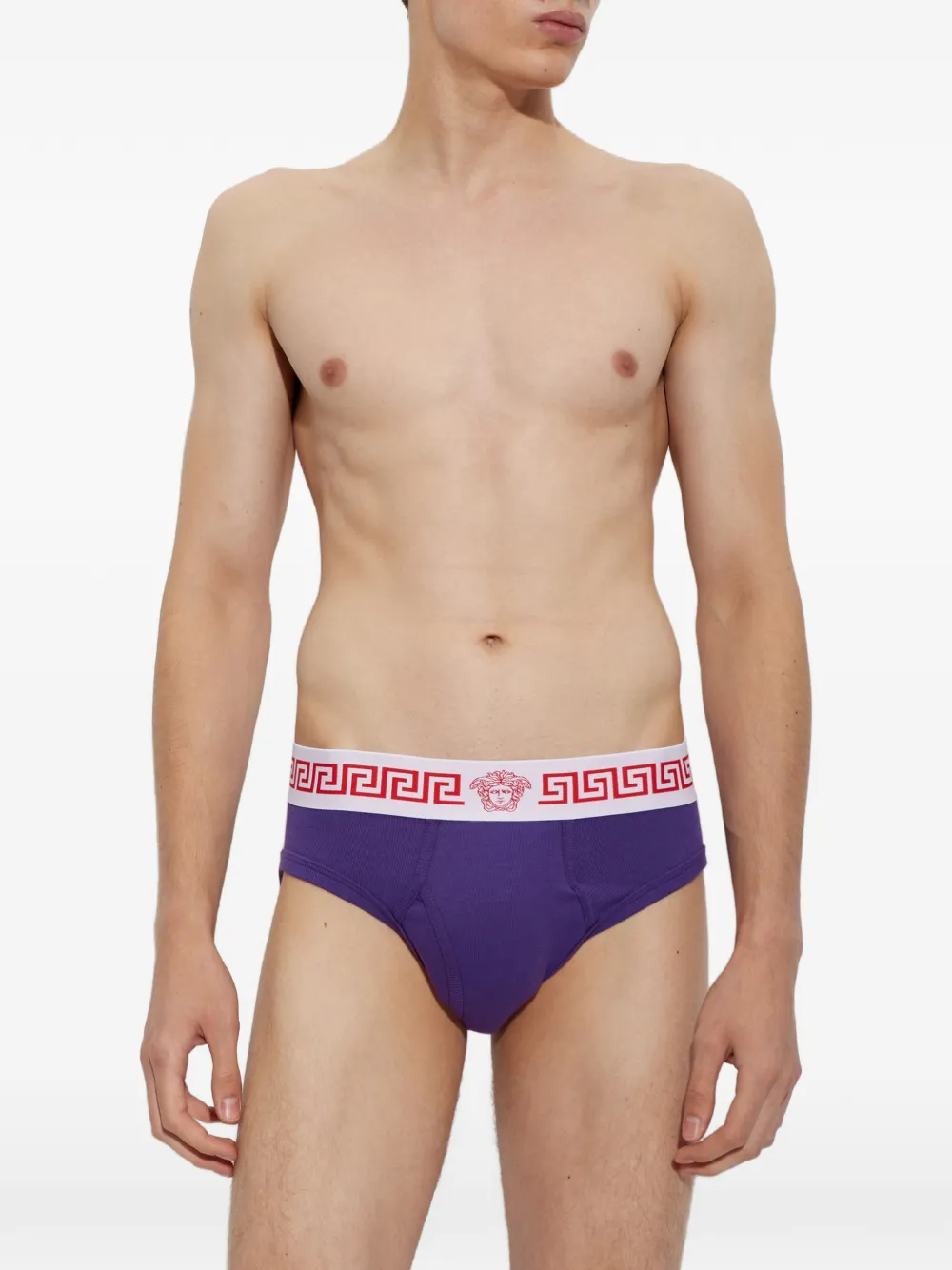 Versace Geribbelde slip van katoenen-jersey Paars