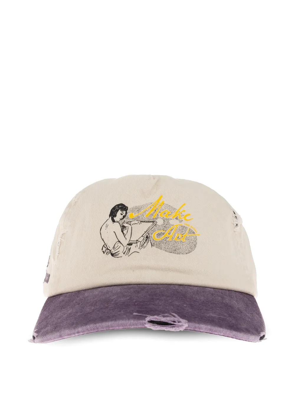 DUKE & DEXTER distressed graphic-print cap