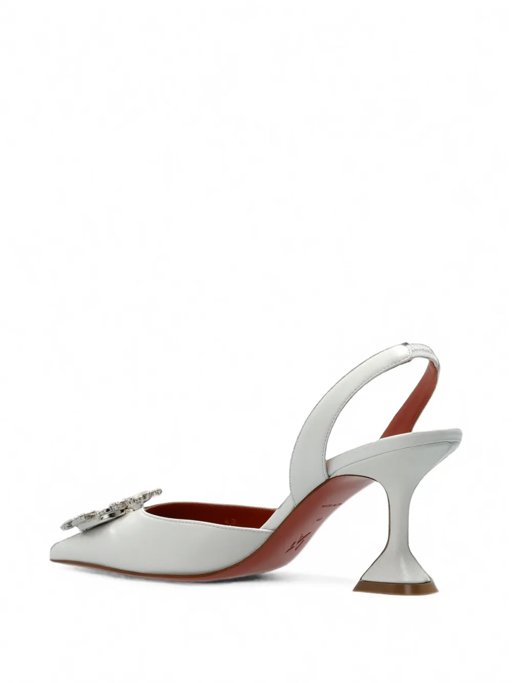Amina Muaddi Begum crystal-embellished slingback pumps Wit