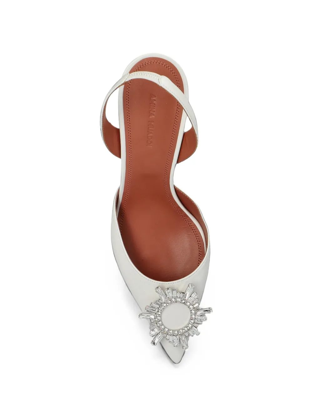 Amina Muaddi Begum crystal-embellished slingback pumps Wit