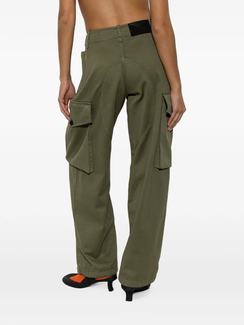 LOEWE belted straight-leg cargo pants Groen