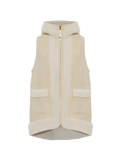 BOGNER chaleco Lona con capucha y ribete de lana