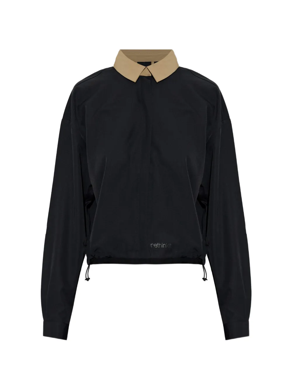 Rethinkit Studios Contrast-collar Drawstring T-shirt In Blue