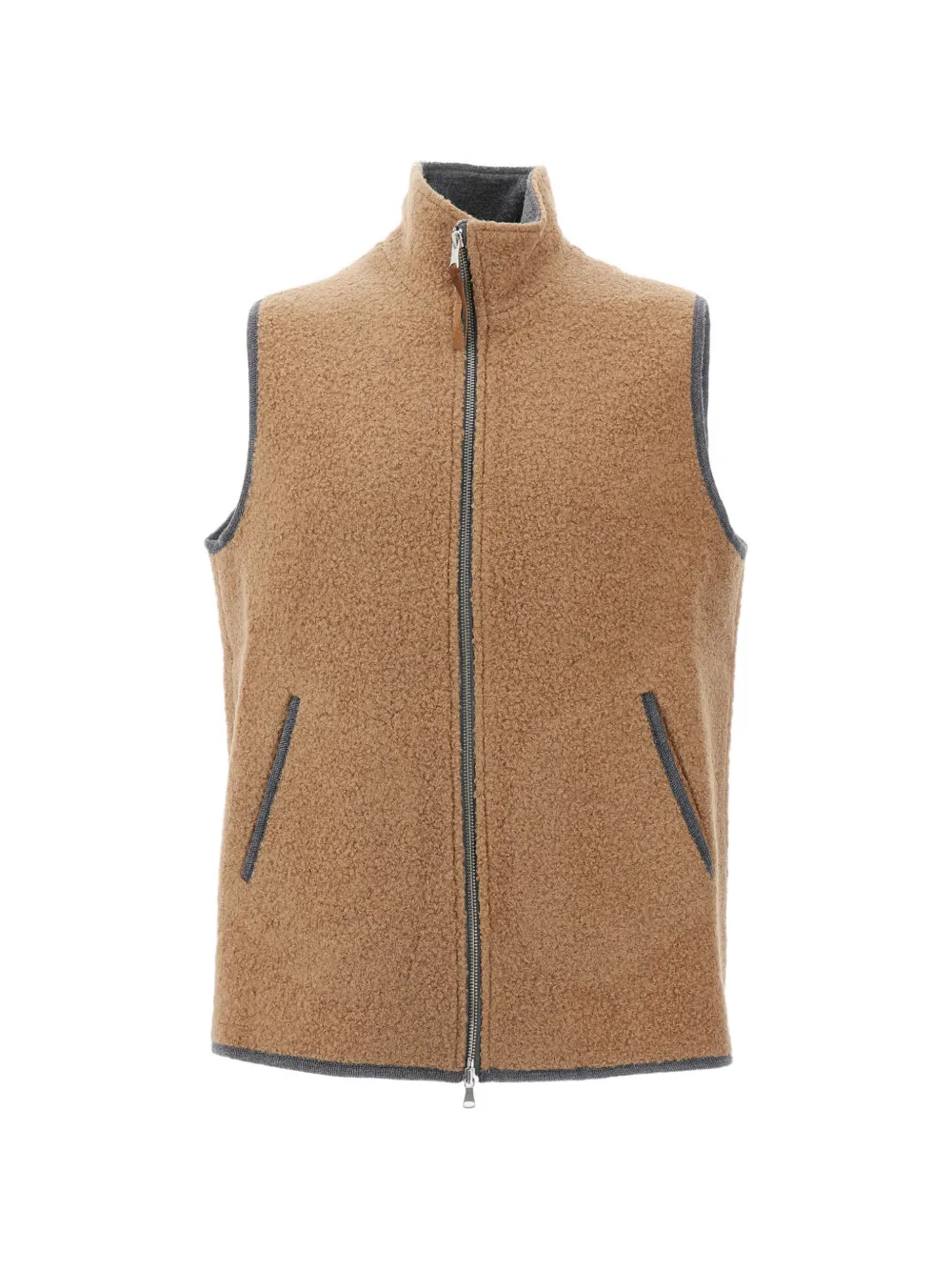 ALPE PIANO bouclé-texture gilet - Braun