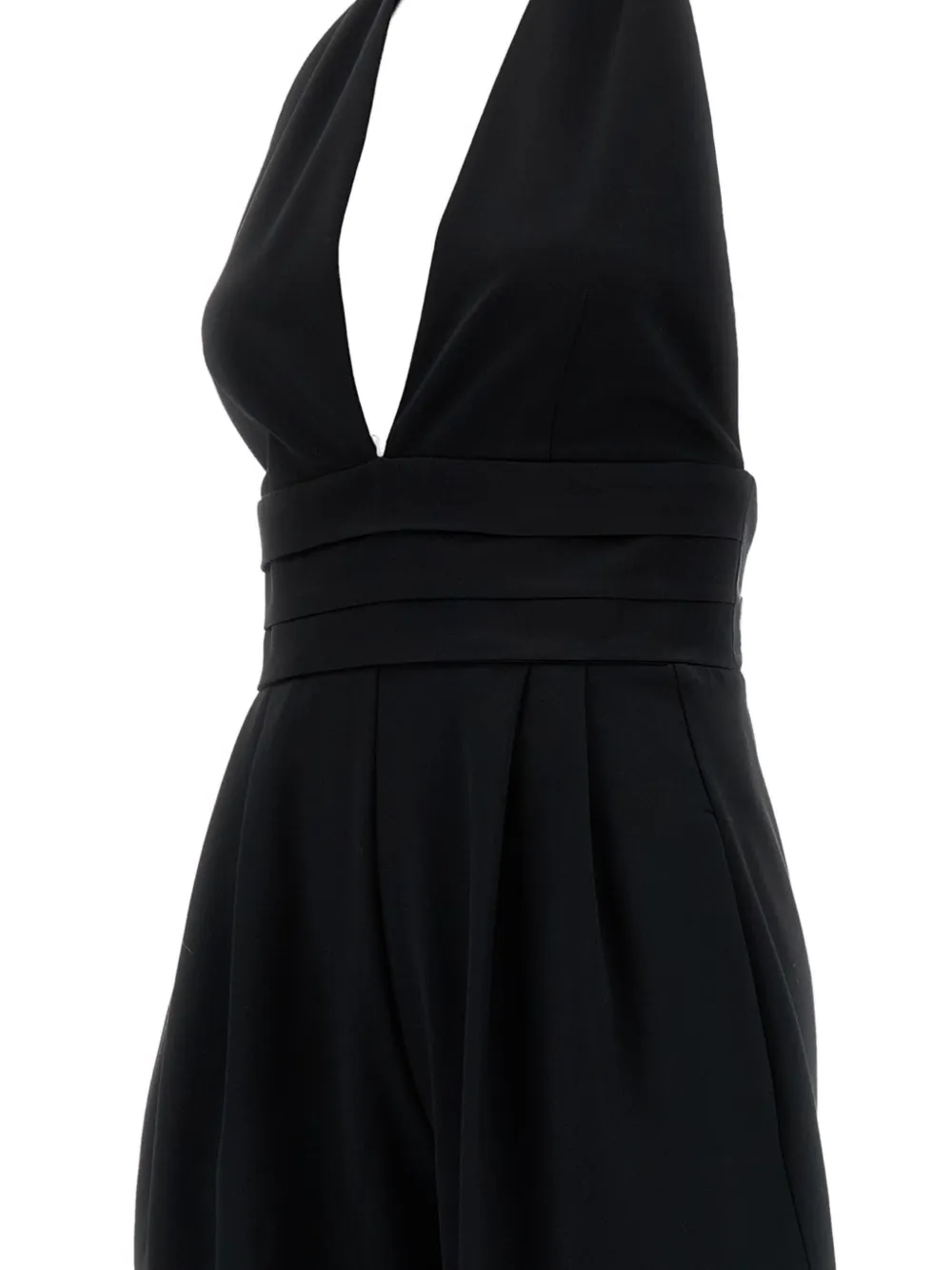 THE ANDAMANE Sandra geplooide jumpsuit met halternek Zwart