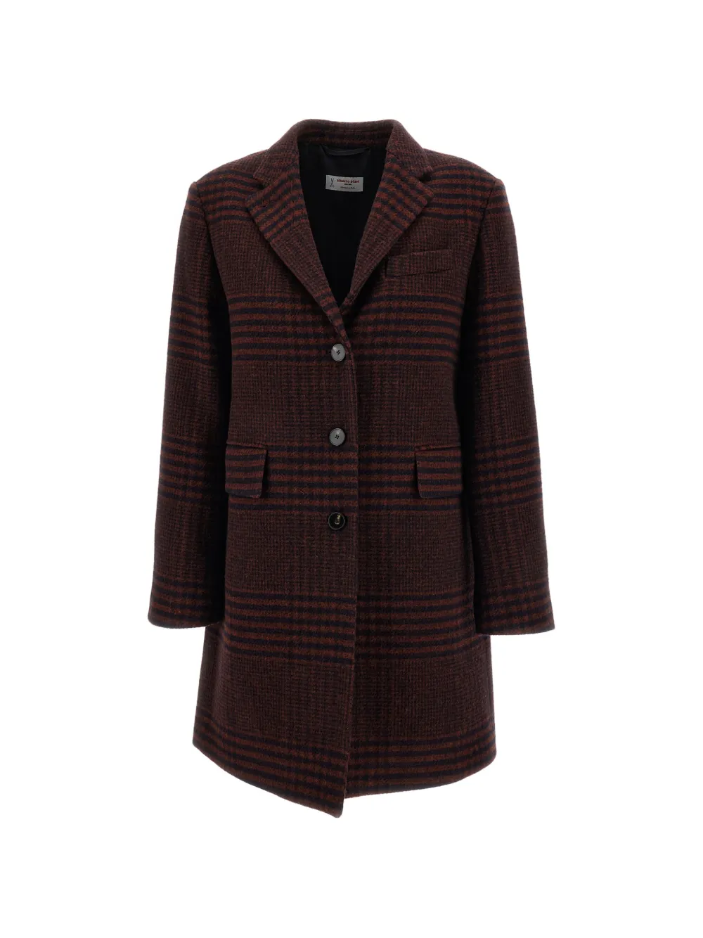 Alberto Biani check single-breasted coat - Marrone